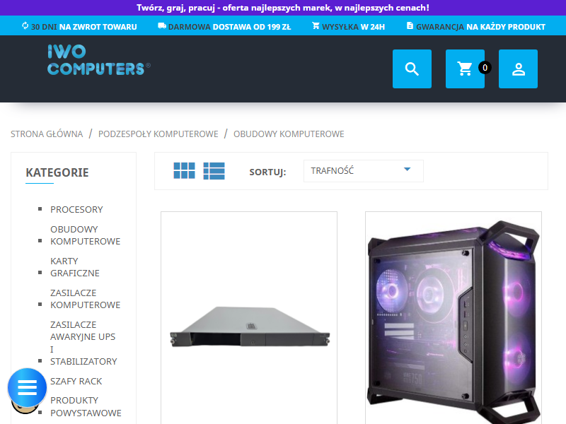 Obudowy komputerowe w sklepie internetowym