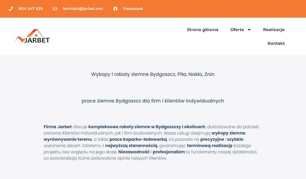 Wykopy ziemne Bydgoszcz - Jarbet